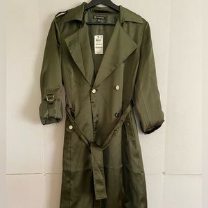 INC international Green Satin coat. Brand new with tags.